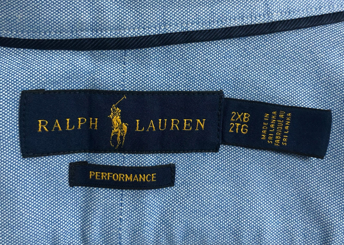 Camisa de botones Polo Ralph Lauren 🏇🏼 Oxford en color Celeste Talla XXL Entalle Regular (ver descripción)