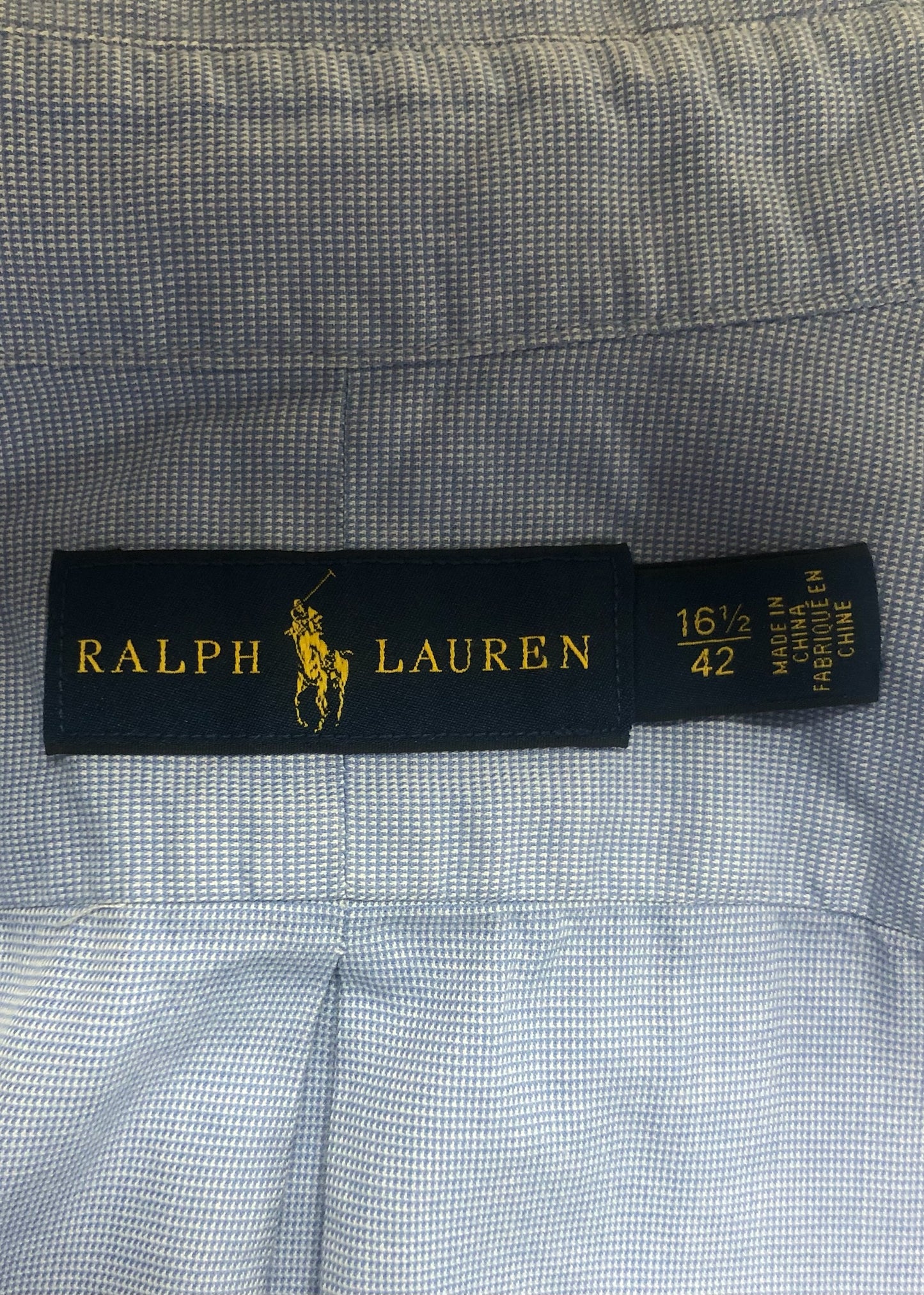 Camisa de botones Polo Ralph Lauren 🏇🏼 de cuadros finos celeste y blanco Talla L Entalle Regular