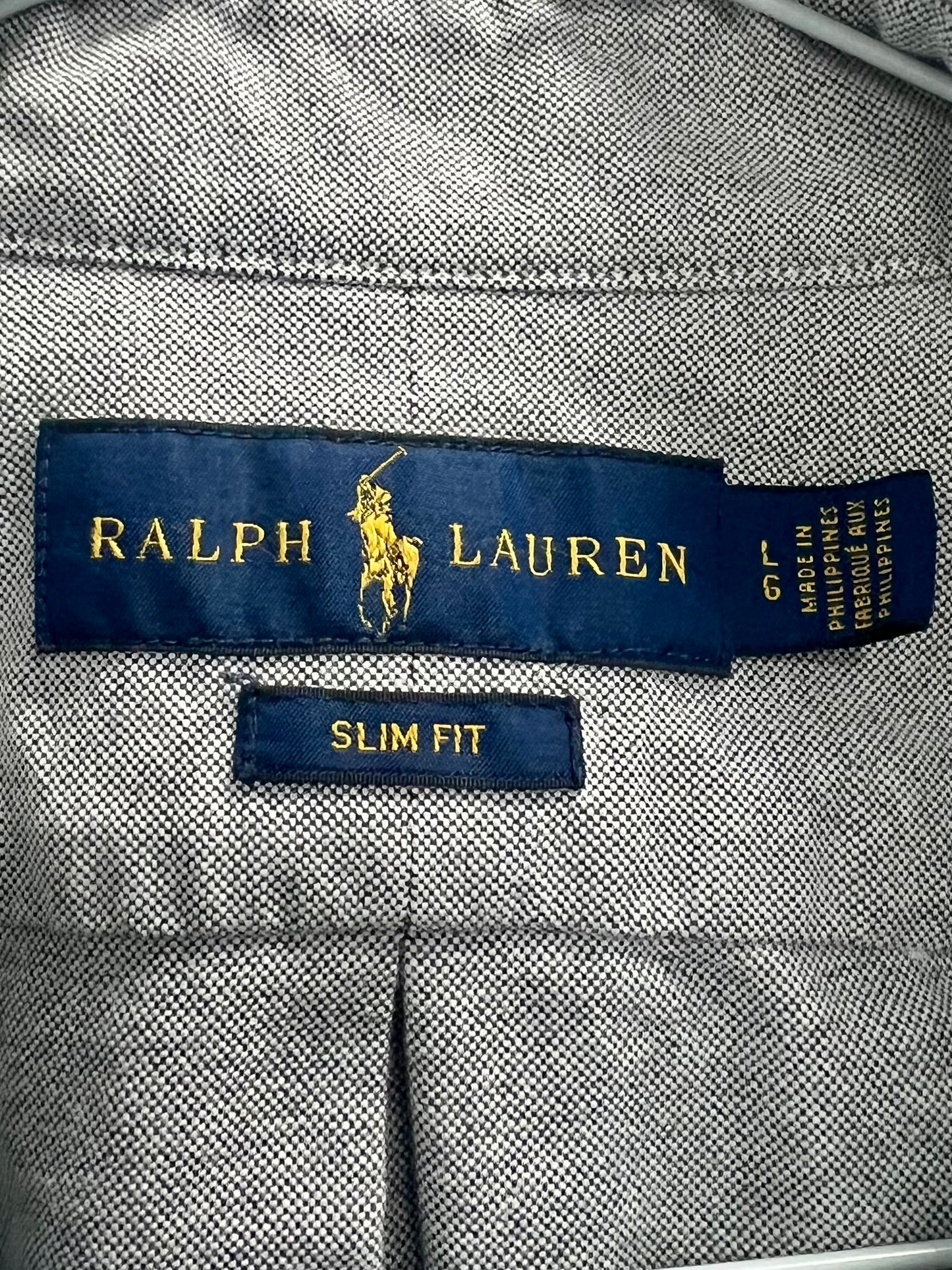 Camisa de botones Polo Ralph Lauren 🏇🏼 Oxford en color gris Talla L Entalle Slim Fit