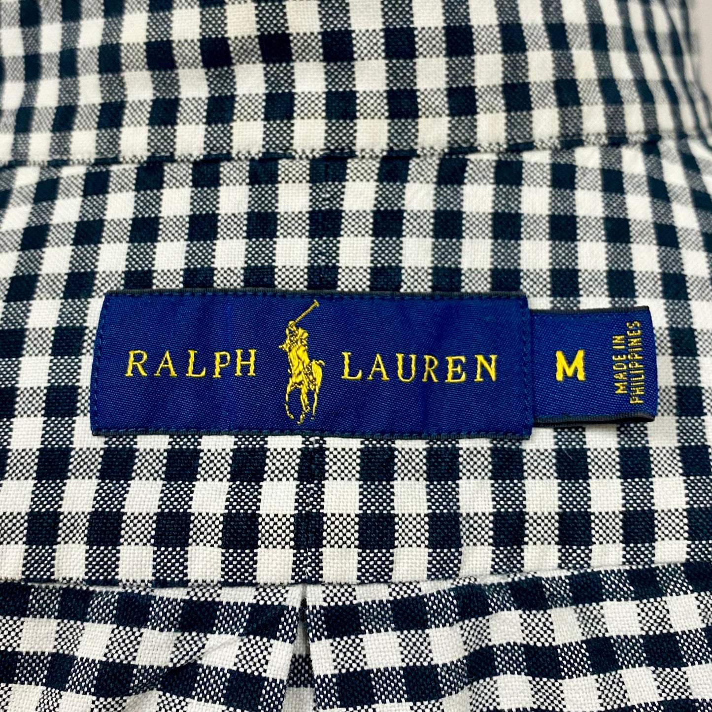 Camisa Polo Ralph Lauren 🏇🏼 con patron de cuadros gingham negro y blanco Talla M Entalle Regular