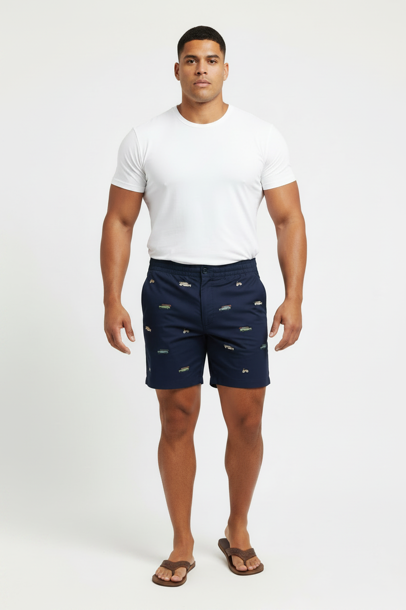 Short de baño Polo Ralph Lauren 🏇🏼 color azul navy con diseño de autos talla S