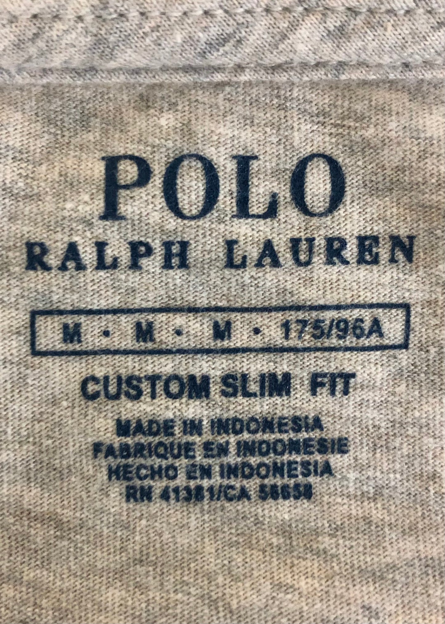 Camiseta cuello redondo Polo Ralph Lauren 🏇🏼 color crema manga larga Talla M Custom Slim Fit
