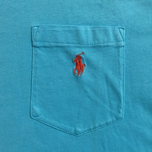 Camiseta cuello redondo Polo Ralph Lauren 🏇🏼 color turquesa diseño con bolsillo Talla M