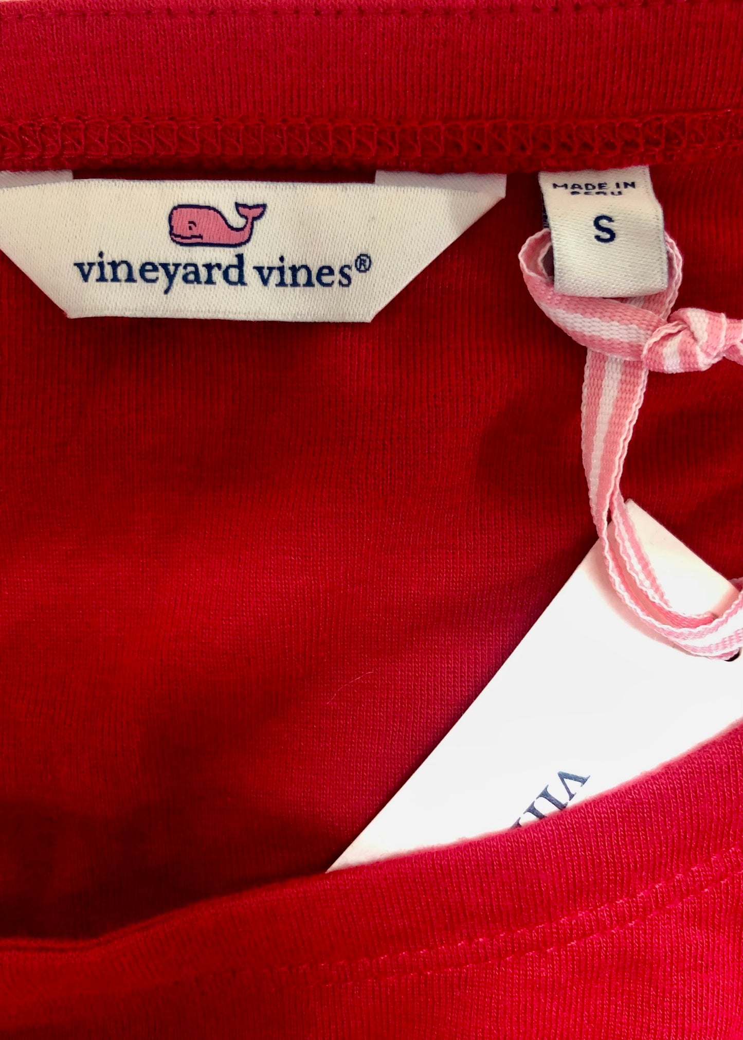 Sueter Jersey de mujer Vineyard Vines 🐳 color rojo con rayas en azul navy Tela algodón Pima Talla S