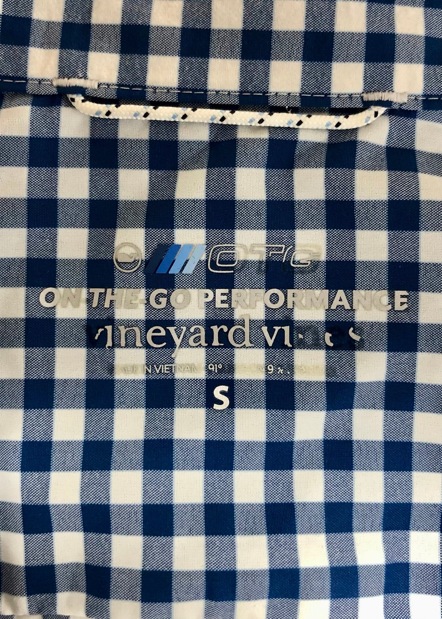 Camisa de botones Vineyard Vines 🐳 con patrón de cuadros gingham en color azul y blanco Talla S Entalle Regular