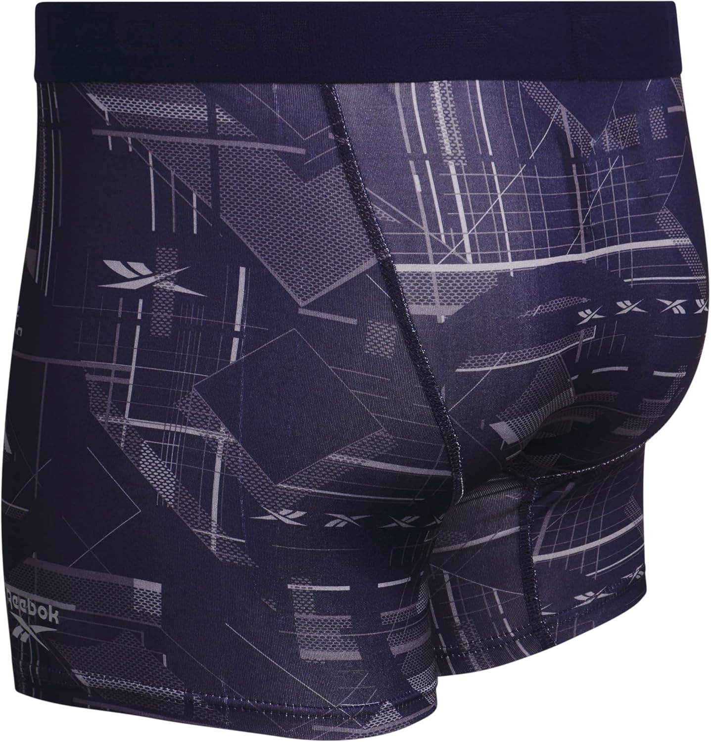 Boxers Briefs Reebok Tela Performance en color gris, azul, azul navy y estampado Talla M