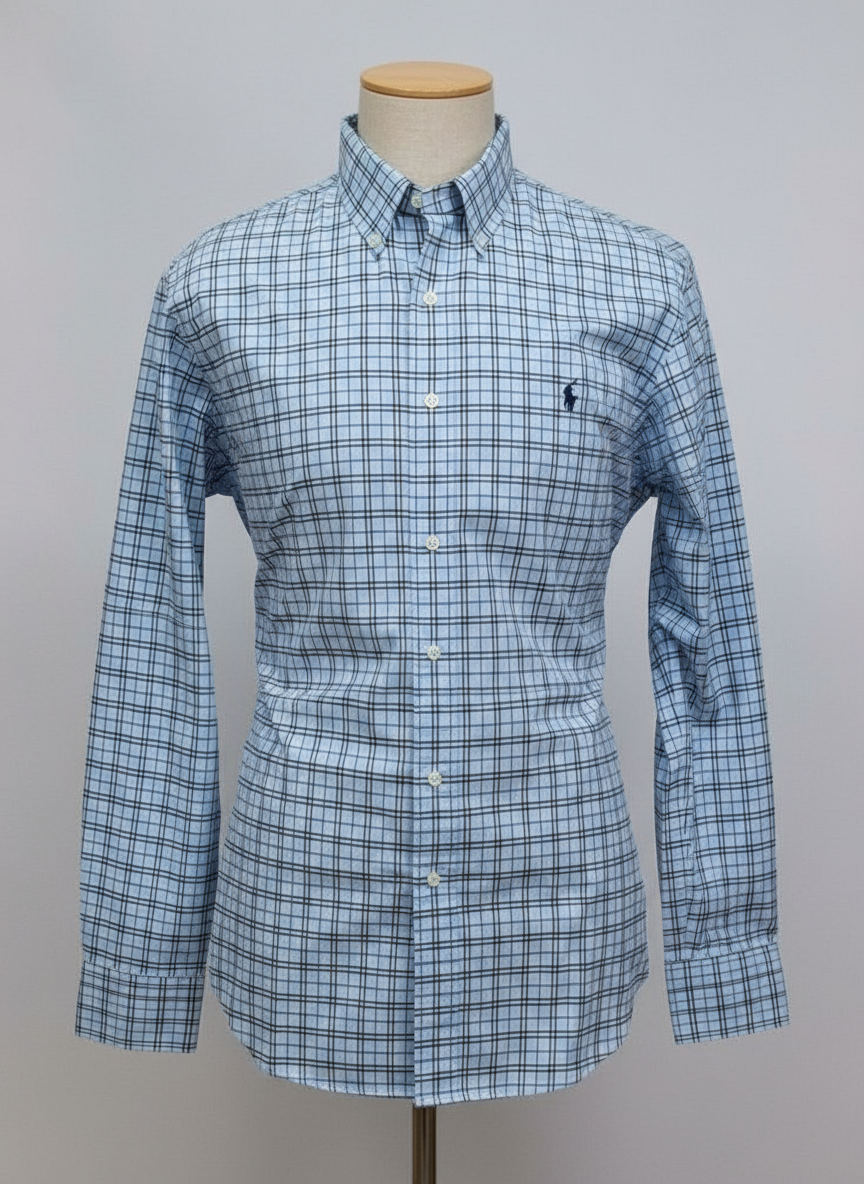 Camisa Cuadros Azul Claro Ghost Mannequin