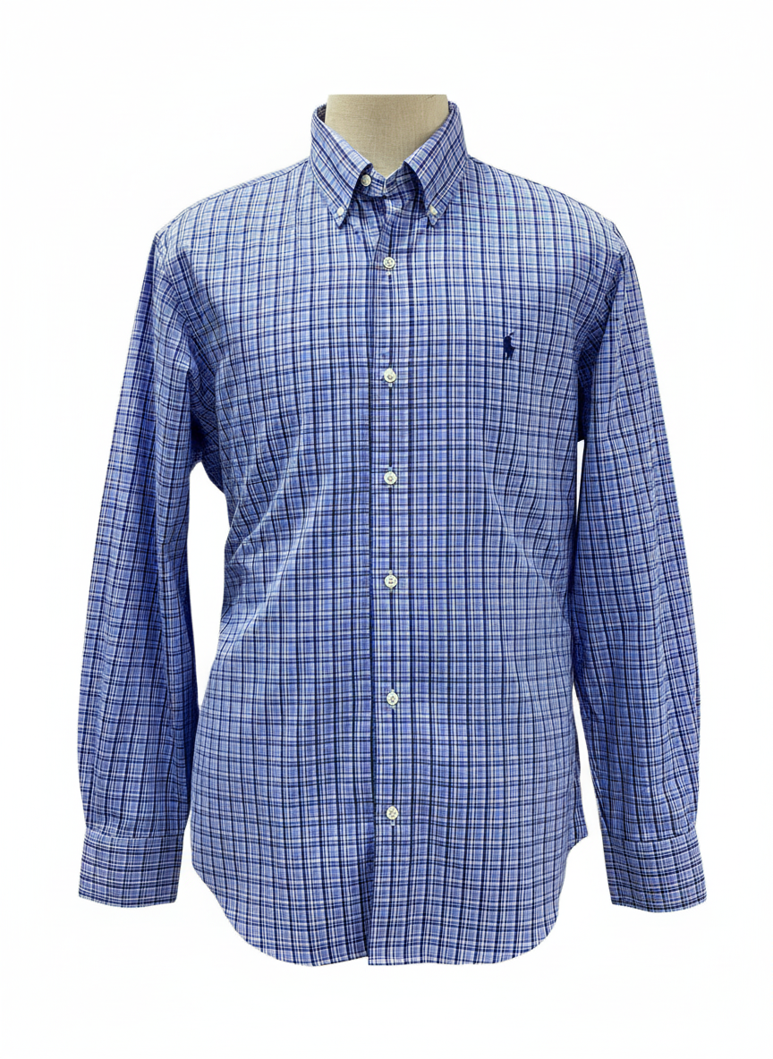 Camisa Cuadros Azul Rosa Ghost Mannequin