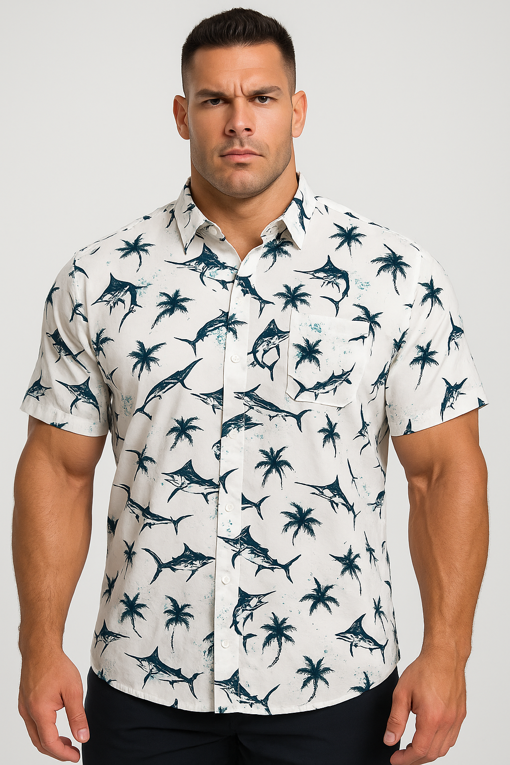 Camisa Tropical con Modelo Atlético Talla XXL