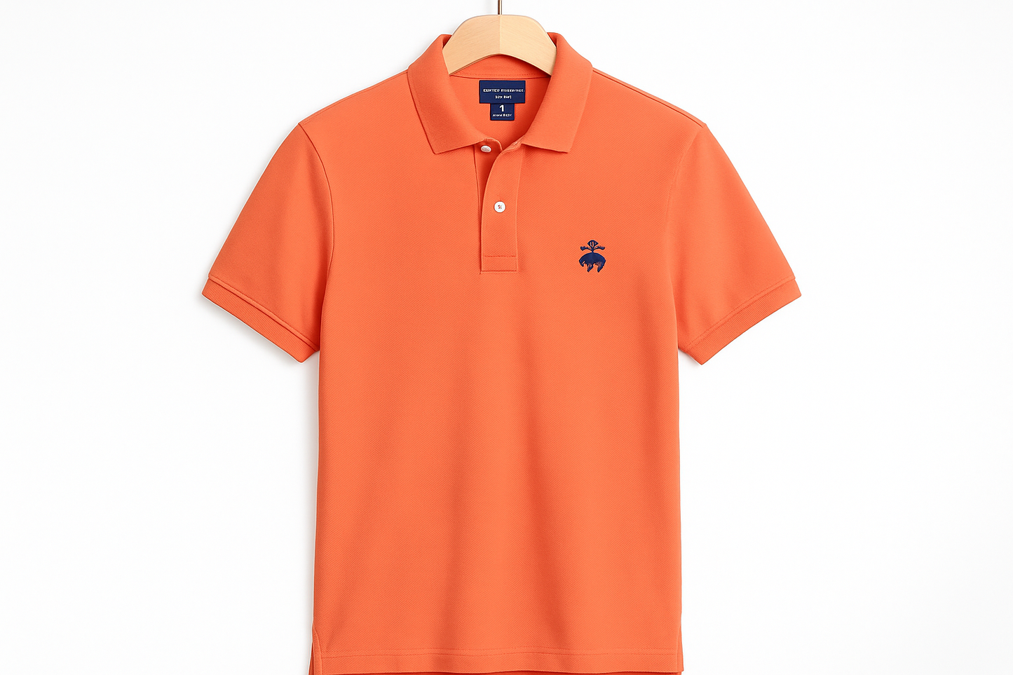 Camiseta polo Brooks Brothers color #e67658 con logo correcto colgada