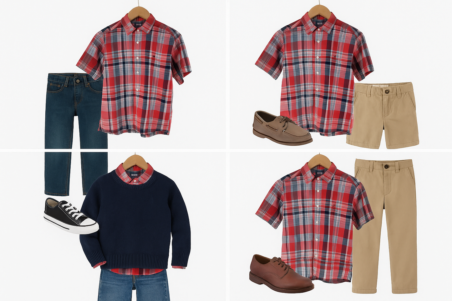 Collage de looks completos para niños