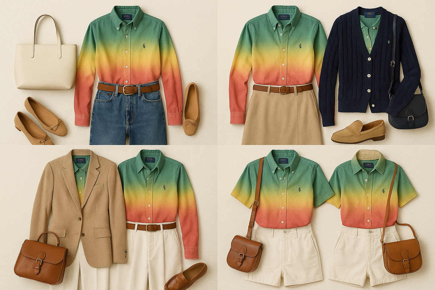 Collage de outfits completos