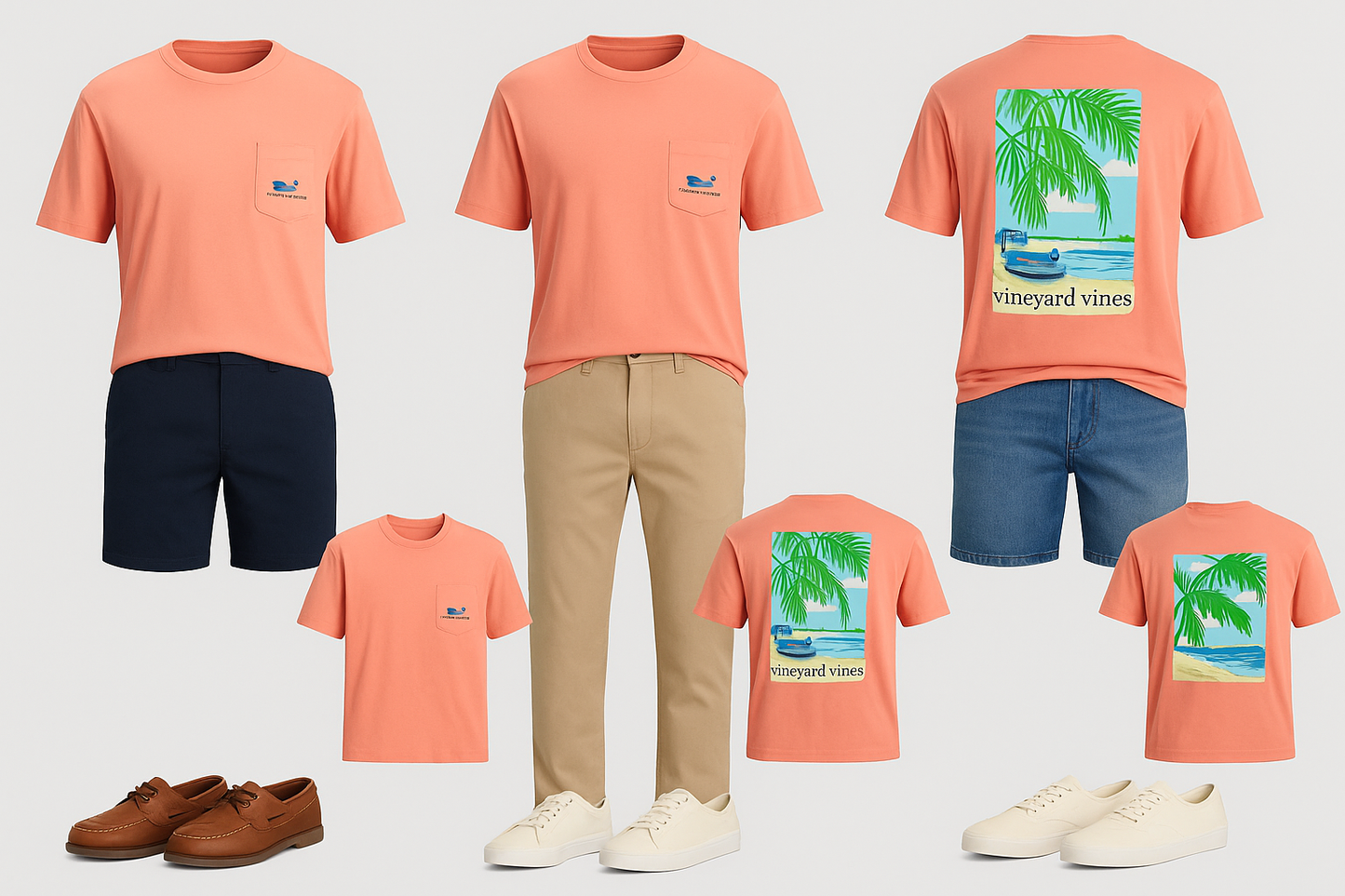 Collage de outfits preppy completos