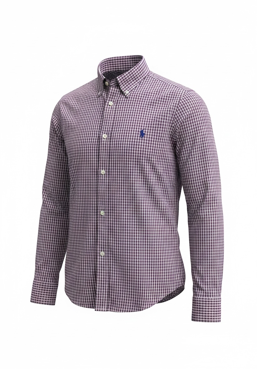 Camisa Polo Ralph Lauren 🏇🏼 con patron de cuadros en color rojo, azul navy y Blanco Talla XL Entalle Regular
