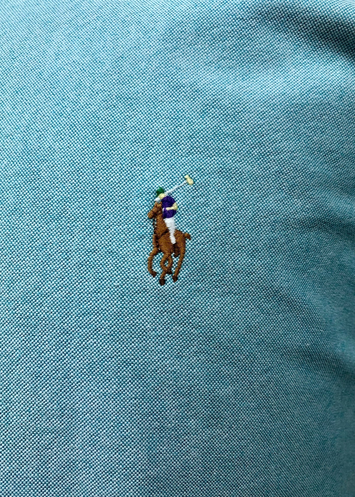 Camisa de botones en color turquesa Oxford Polo Ralph Lauren 🏇🏼 Talla L Entalle Clásico