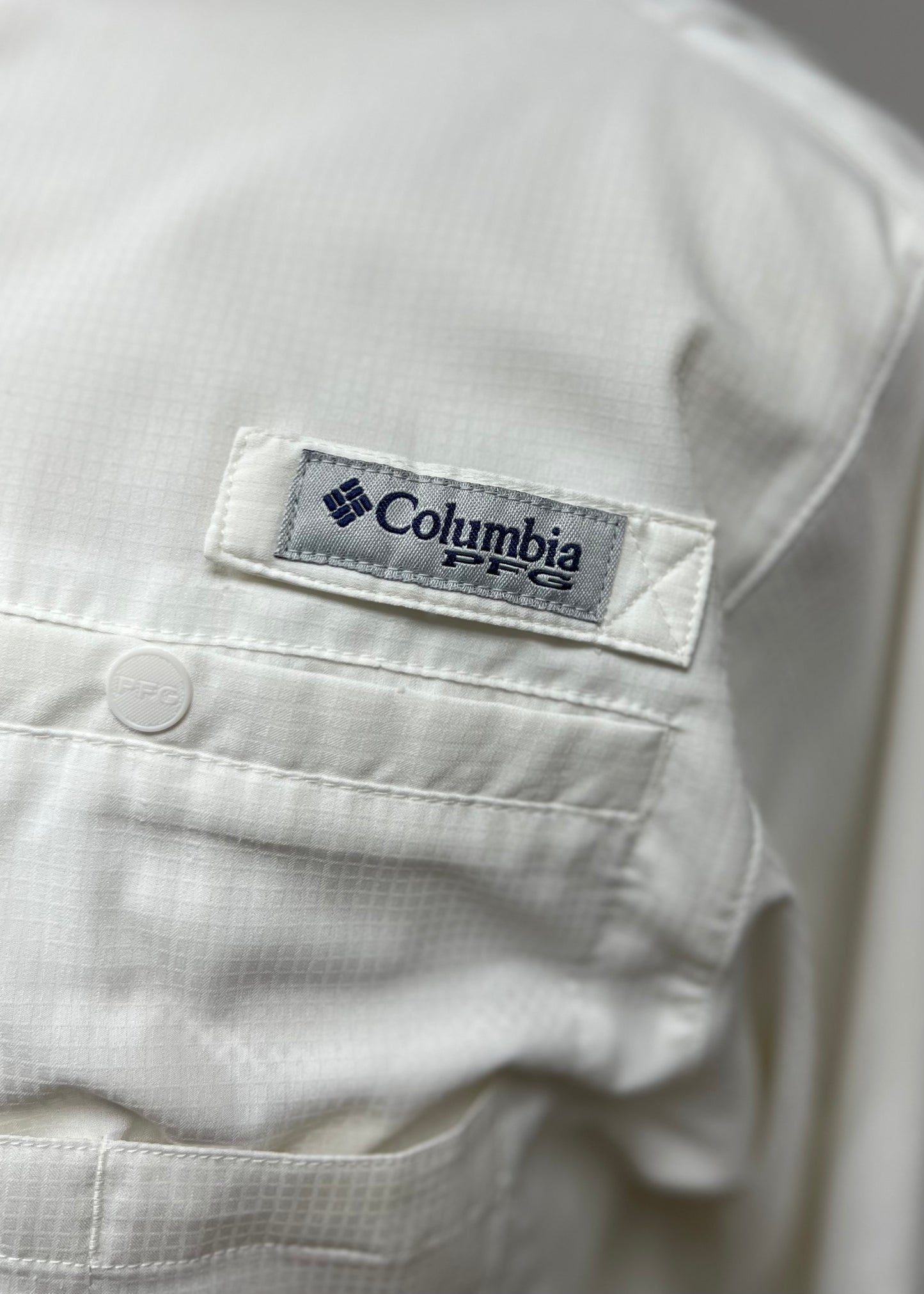 Camisa Columbia 🔹color Blanco con Omni Shade Manga larga Talla XXL