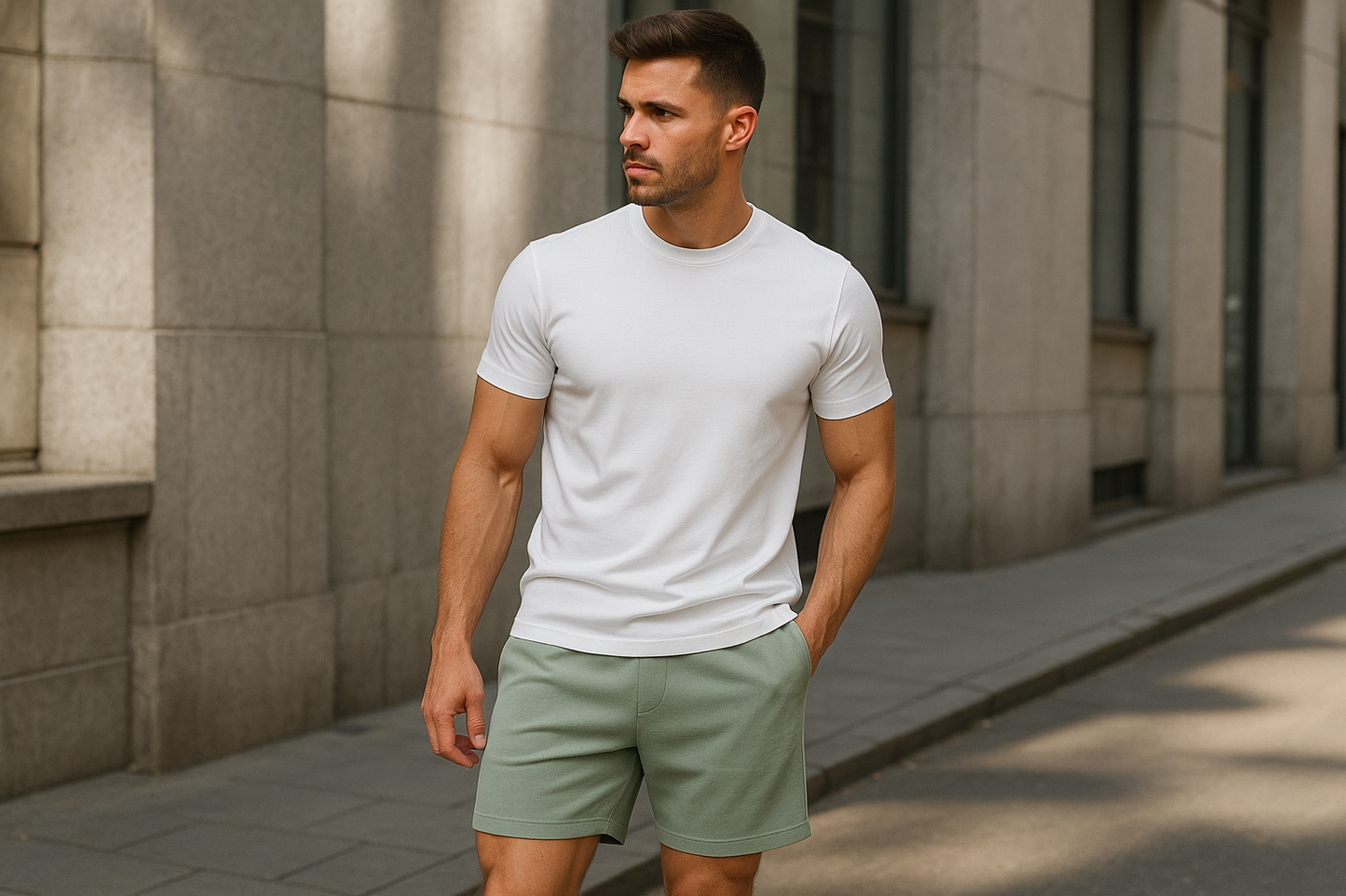 Look 1 - Casual con camiseta blanca (longitud ajustada)