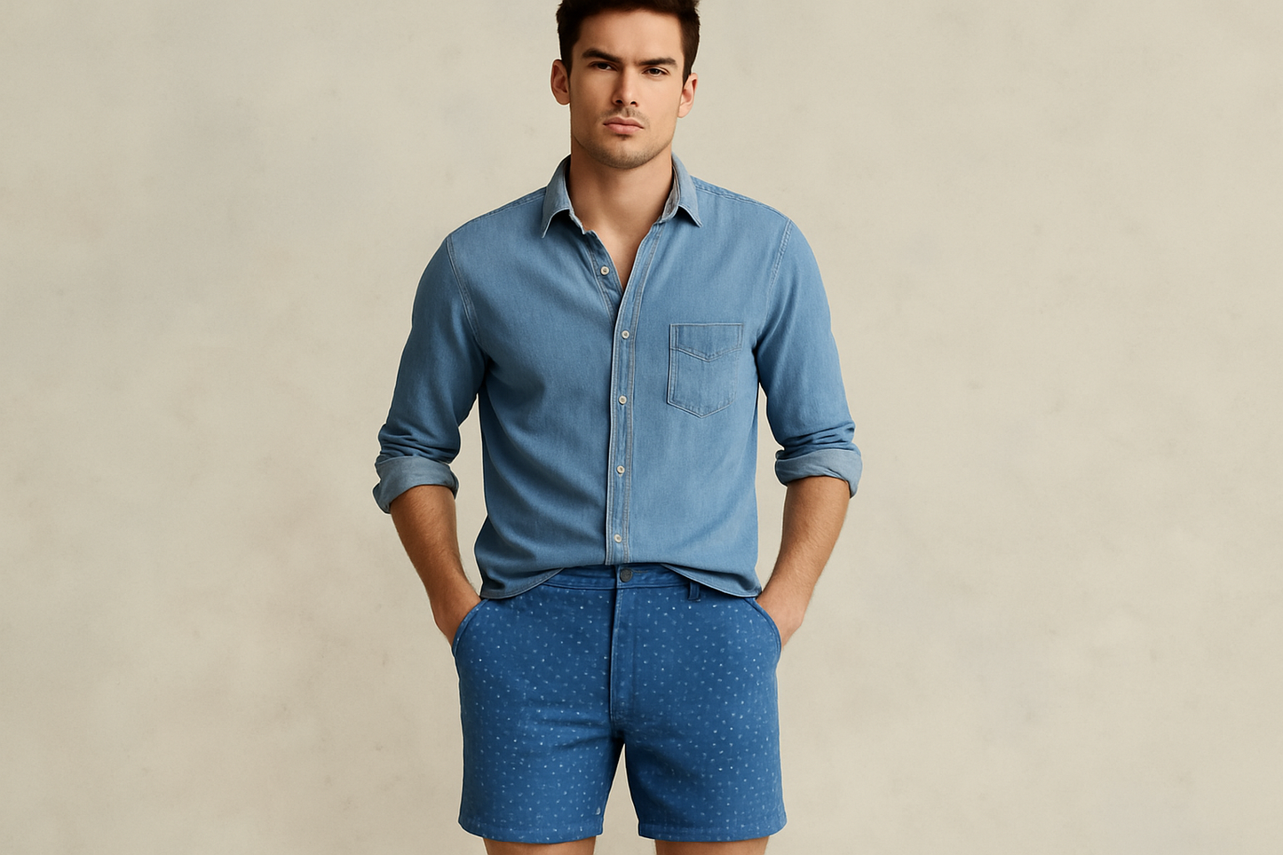 Look 2 repetido - Camisa denim azul claro por fuera