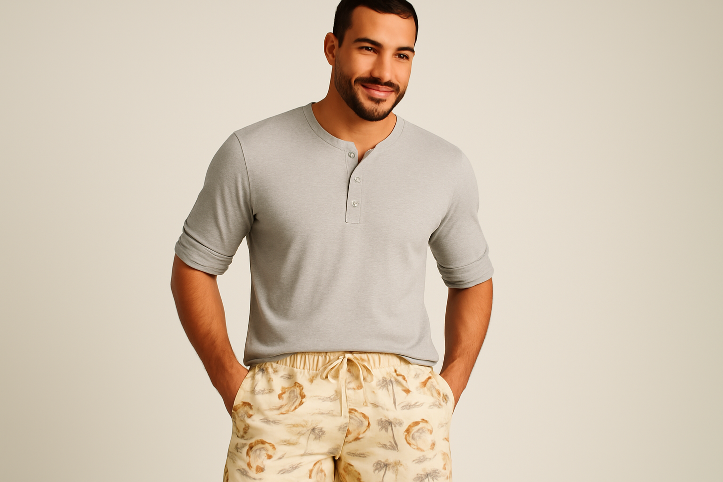 Look 5 - Henley gris claro