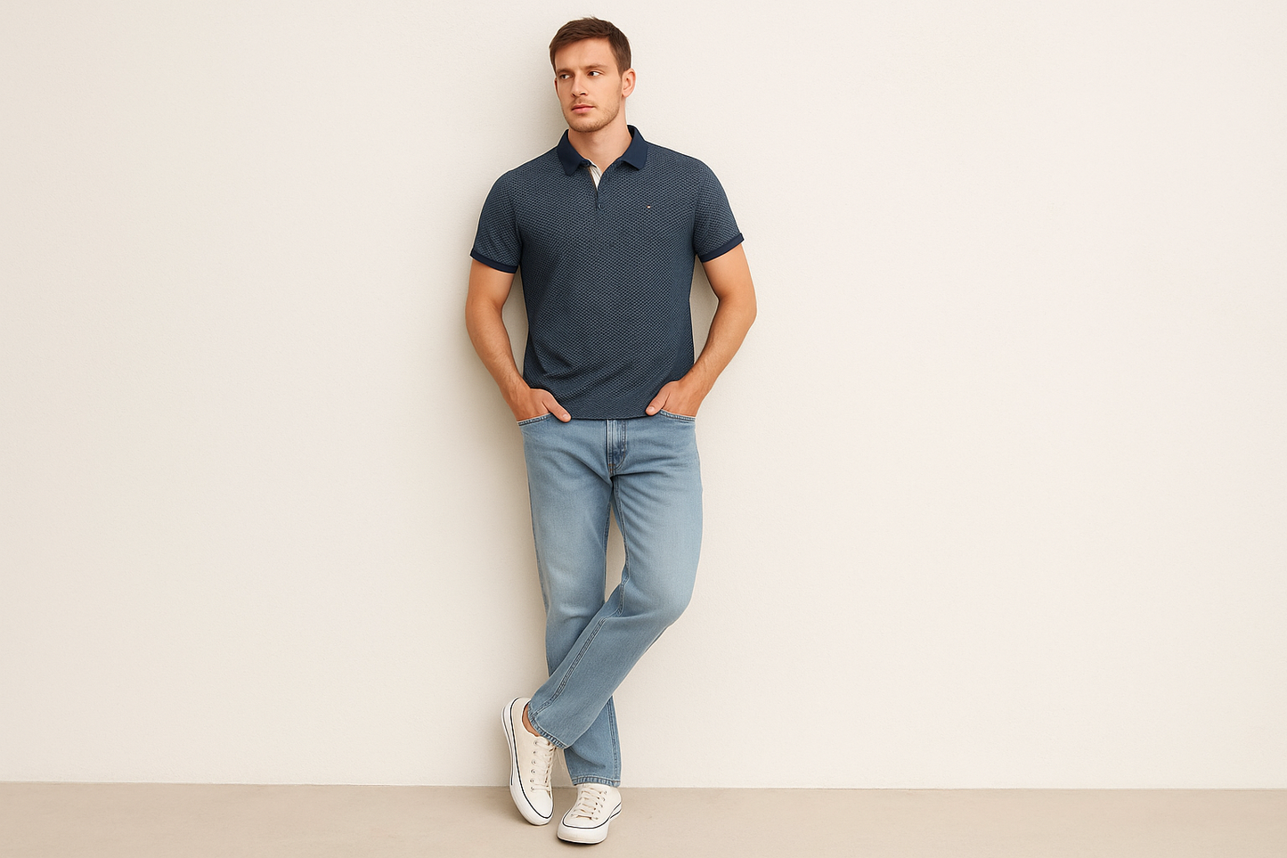 Look casual relajado con jeans claros