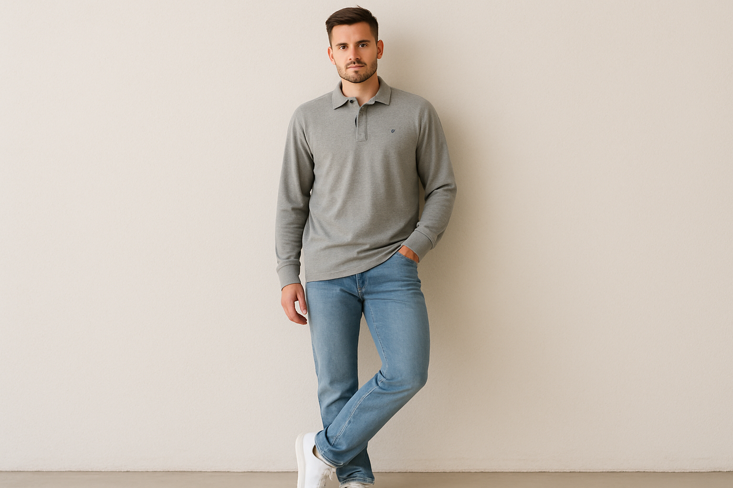 Look casual relajado con jeans claros