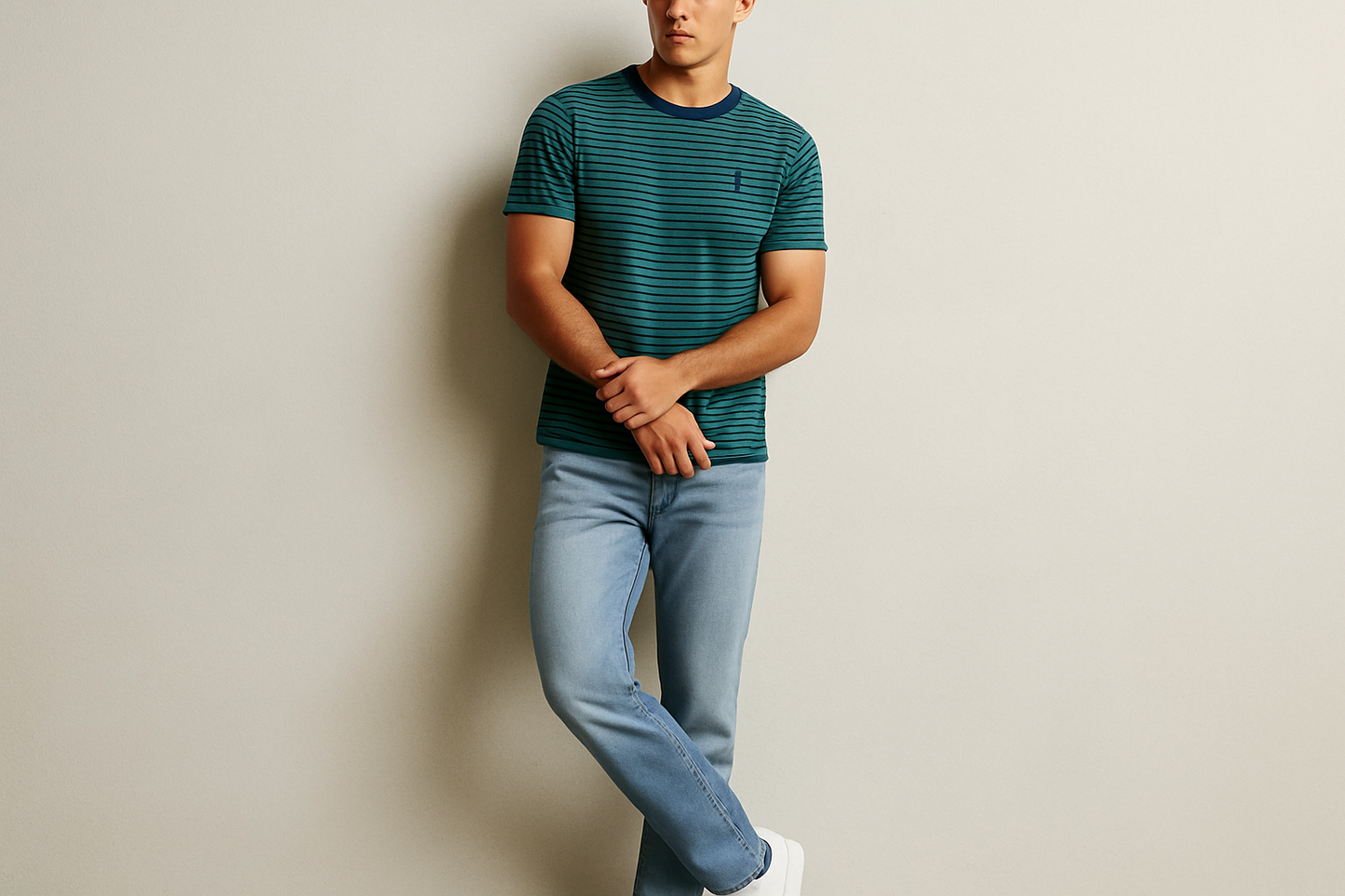 Look casual relajado con jeans claros