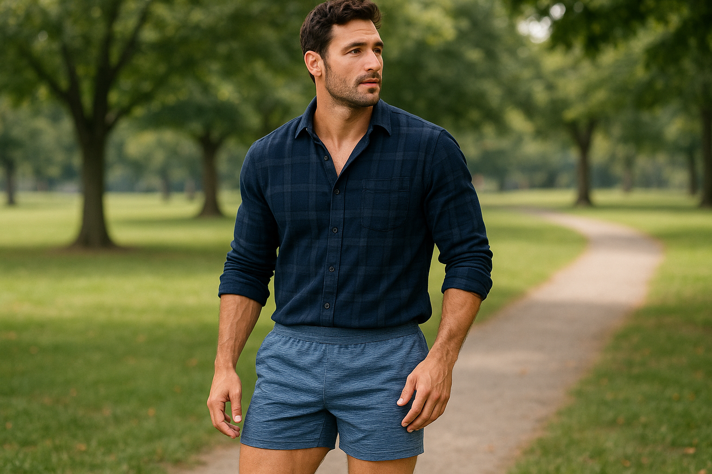 Look con camisa 4 - Franela azul marino