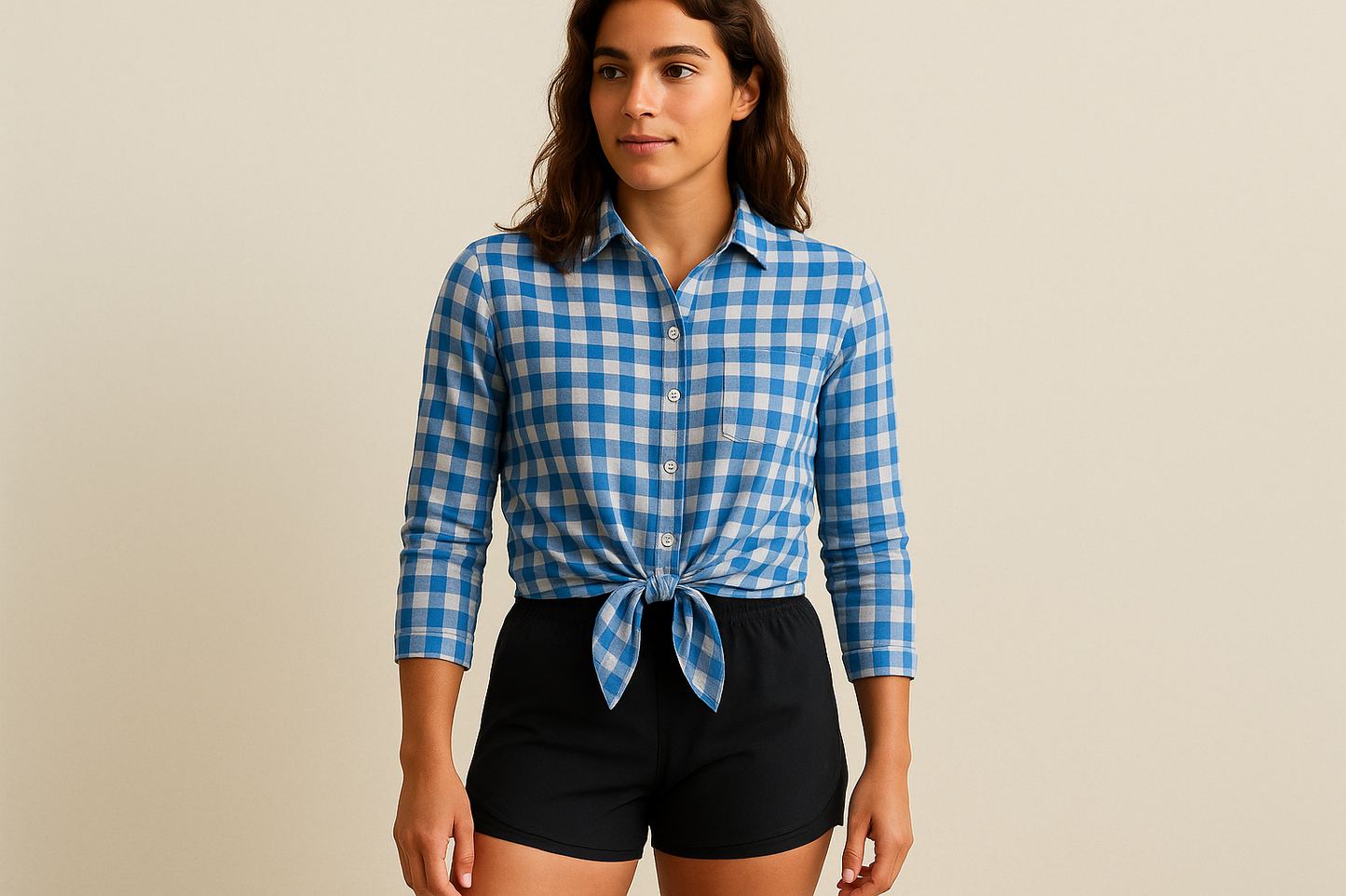 Look deportivo casual con shorts atléticos