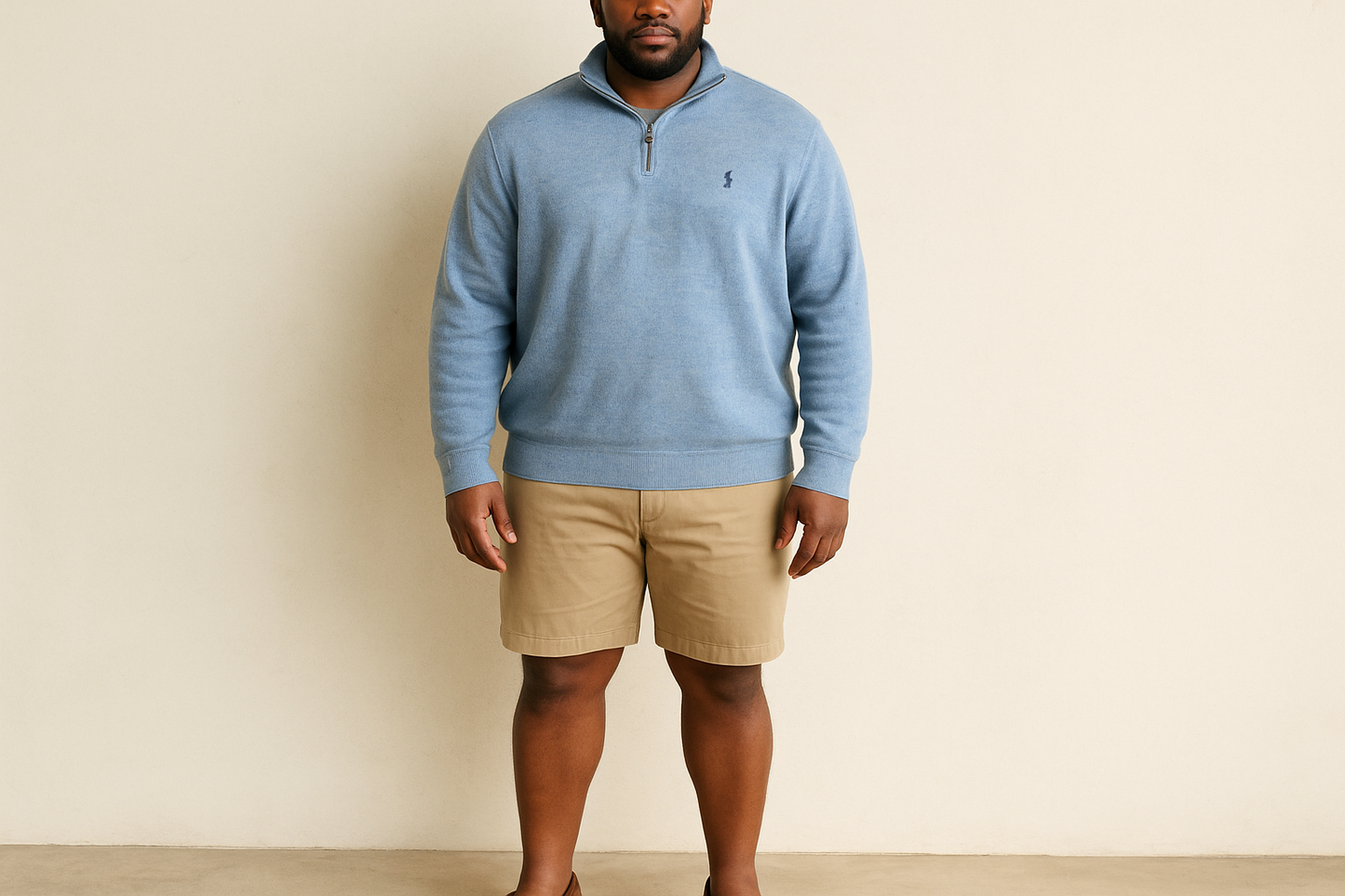 Look primaveral con shorts khaki y mocasines