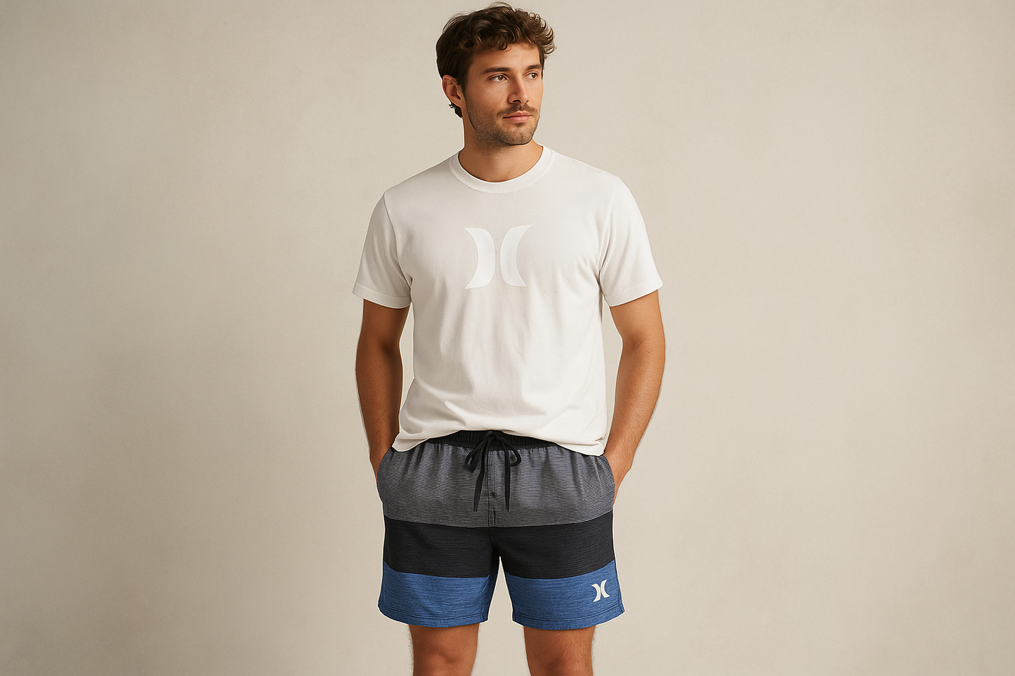 Look surf 5 - Camiseta blanca con logo clásico