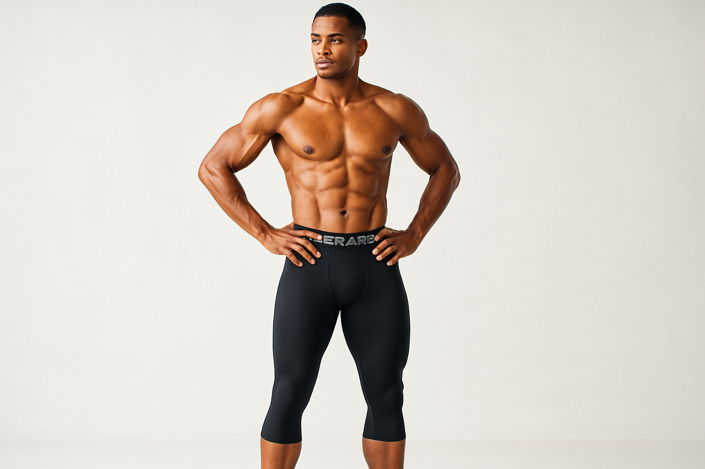 Mallas Under Armour HeatGear 3/4 - Modelo atlético retrato fondo claro