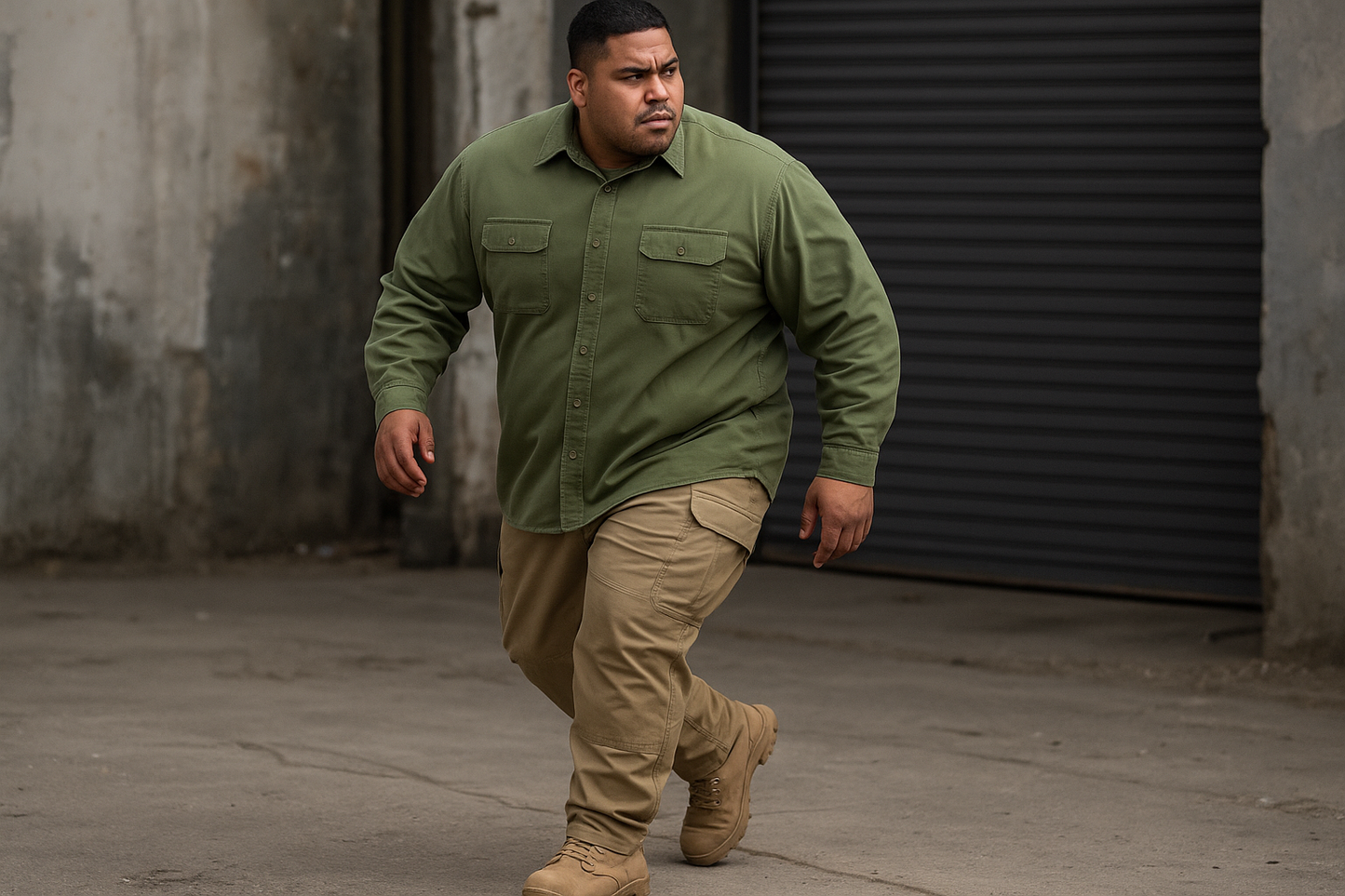 Modelo atlético 3XL - Styling militar completo