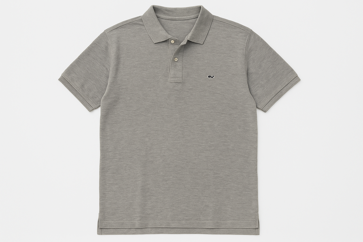 Polo gris sólido vista frontal plana