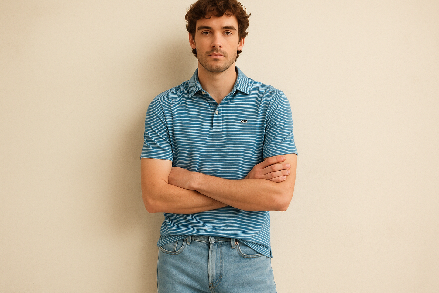 Relajado con jeans claros