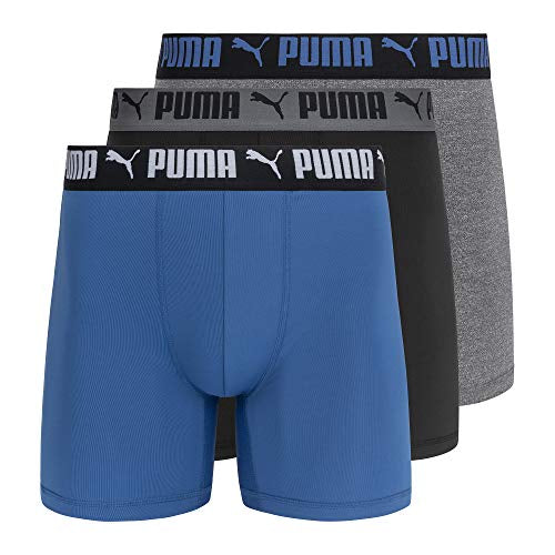 Combo de 3 Boxers Briefs Puma 🐆 Tela Performance color Negro, azul y gris Talla S