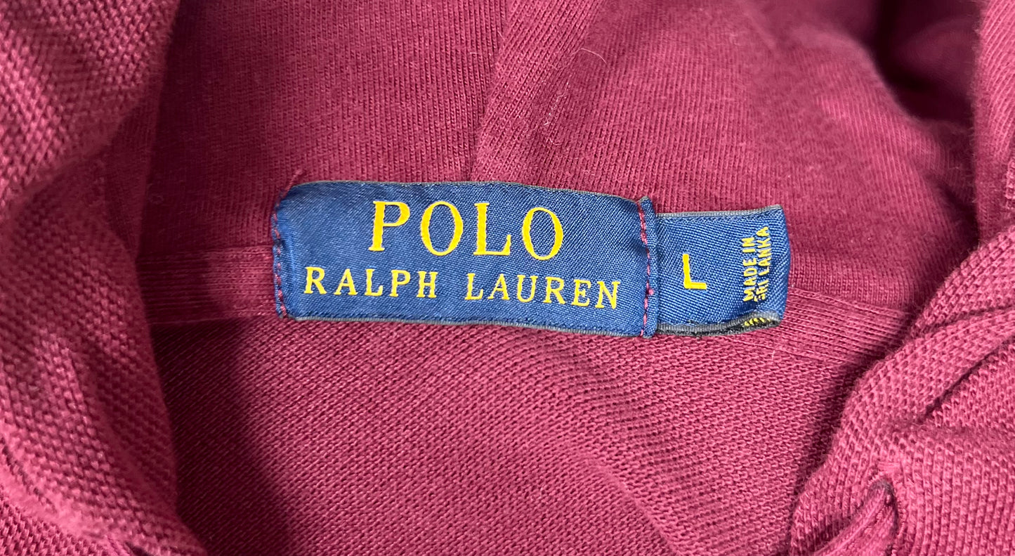 Sueter Jersey color rojo oscuro con capucha Polo Ralph Lauren 🏇🏼 Talla L