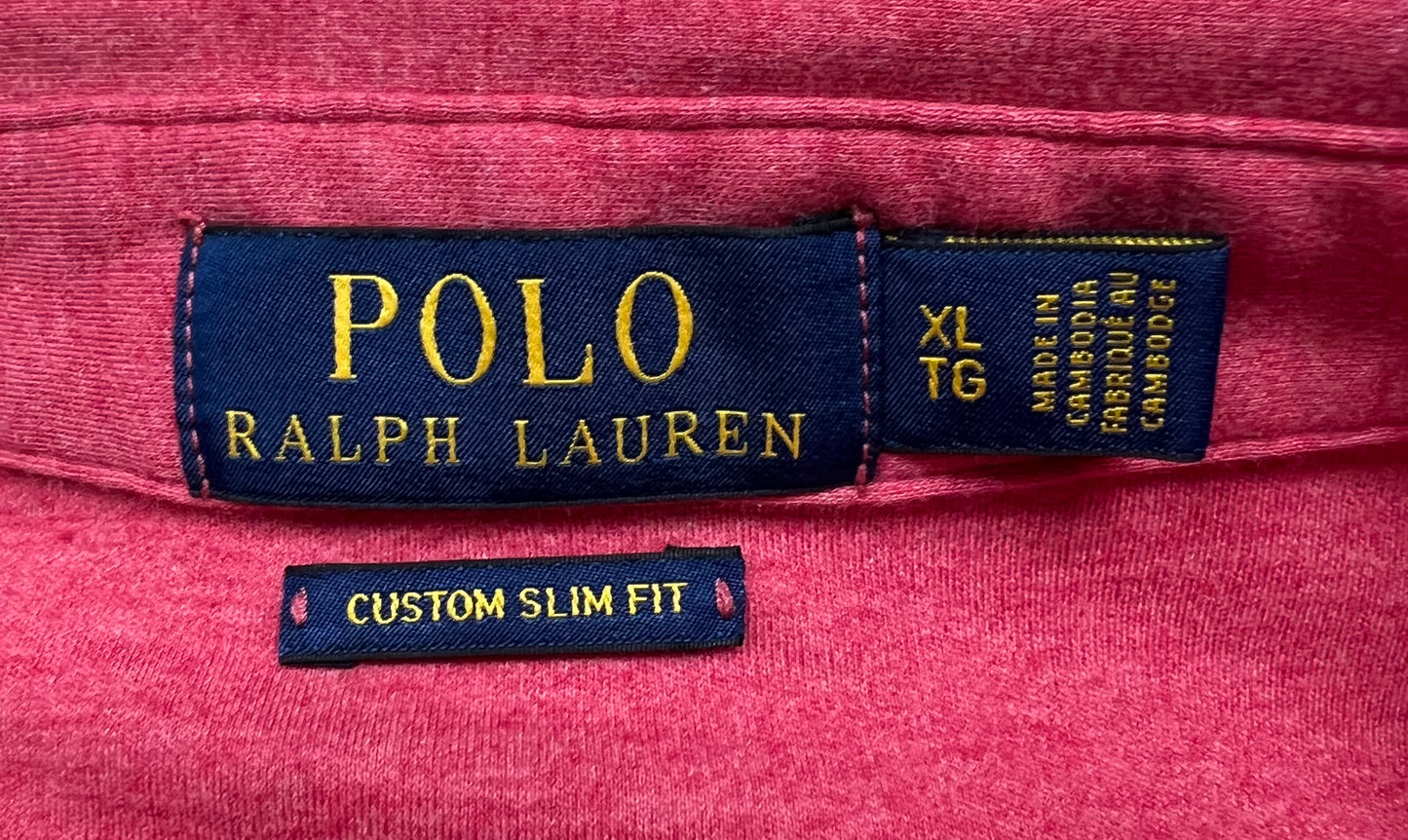 Camiseta Polo Ralph Lauren 🏇🏼 color rosado magenta Talla XL Entalle Custom Slim Fit
