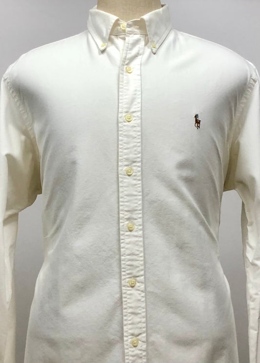 Camisa de botones Polo Ralph Lauren 🏇🏼 Oxford en color blanco Talla XL Entalle Custom Fit