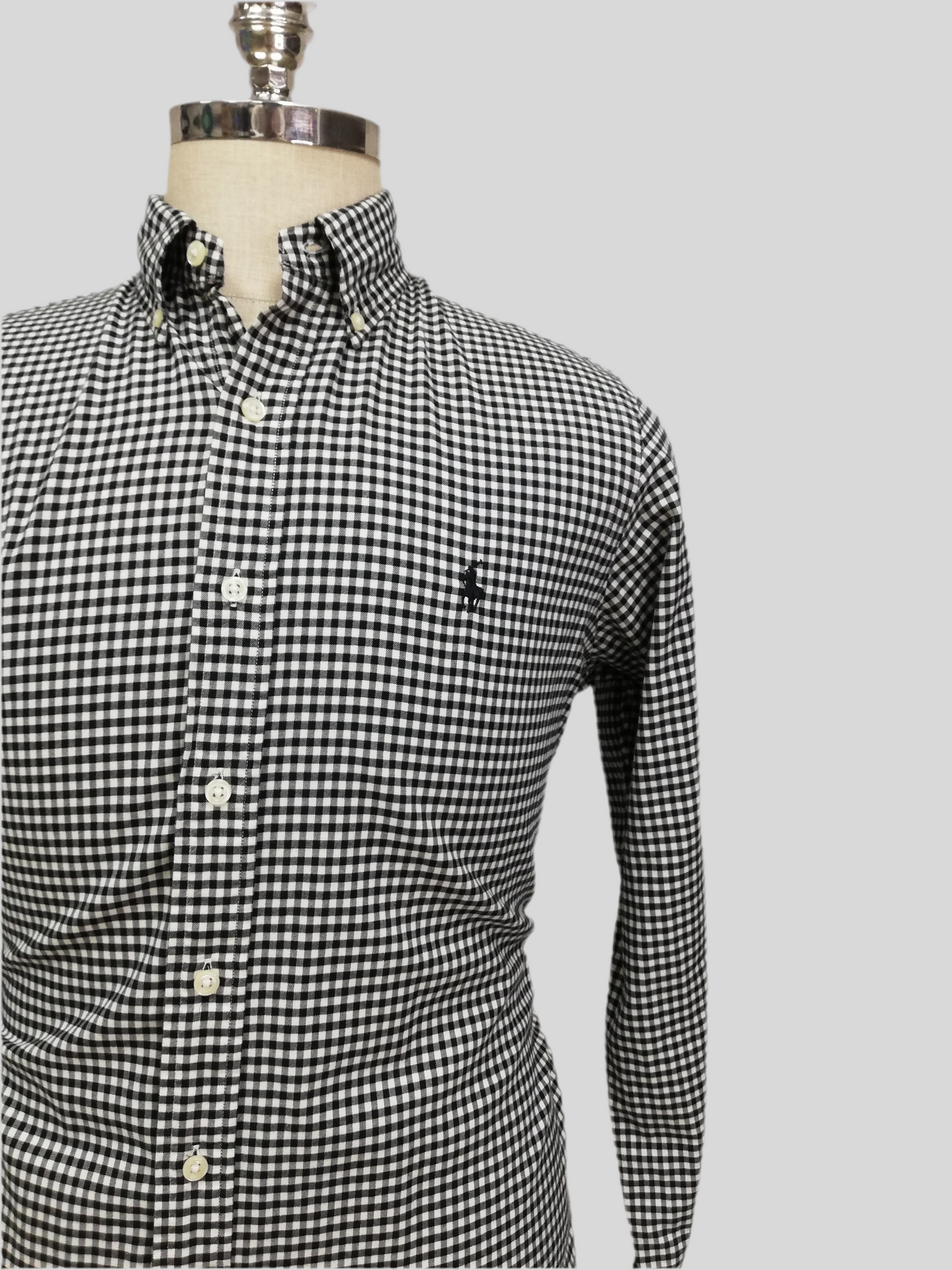 Camisa Polo Ralph Lauren 🏇🏼 con patron de cuadros gingham en negro y blanco Talla M Entalle Regular (ver descripción)