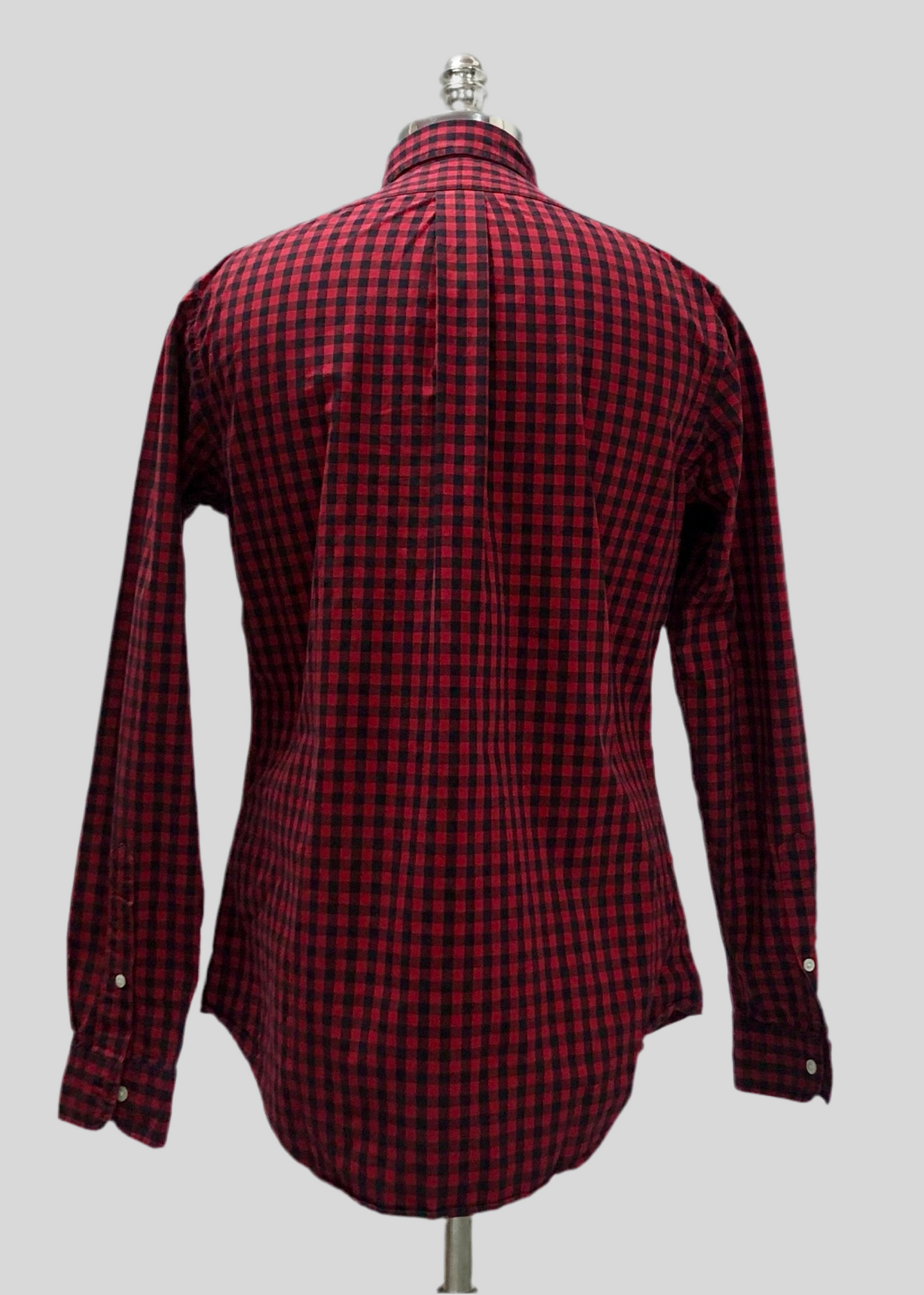 Camisa Polo Ralph Lauren 🏇🏼 con patron de cuadros gingham rojo y negro Talla M Entalle Custom Fit