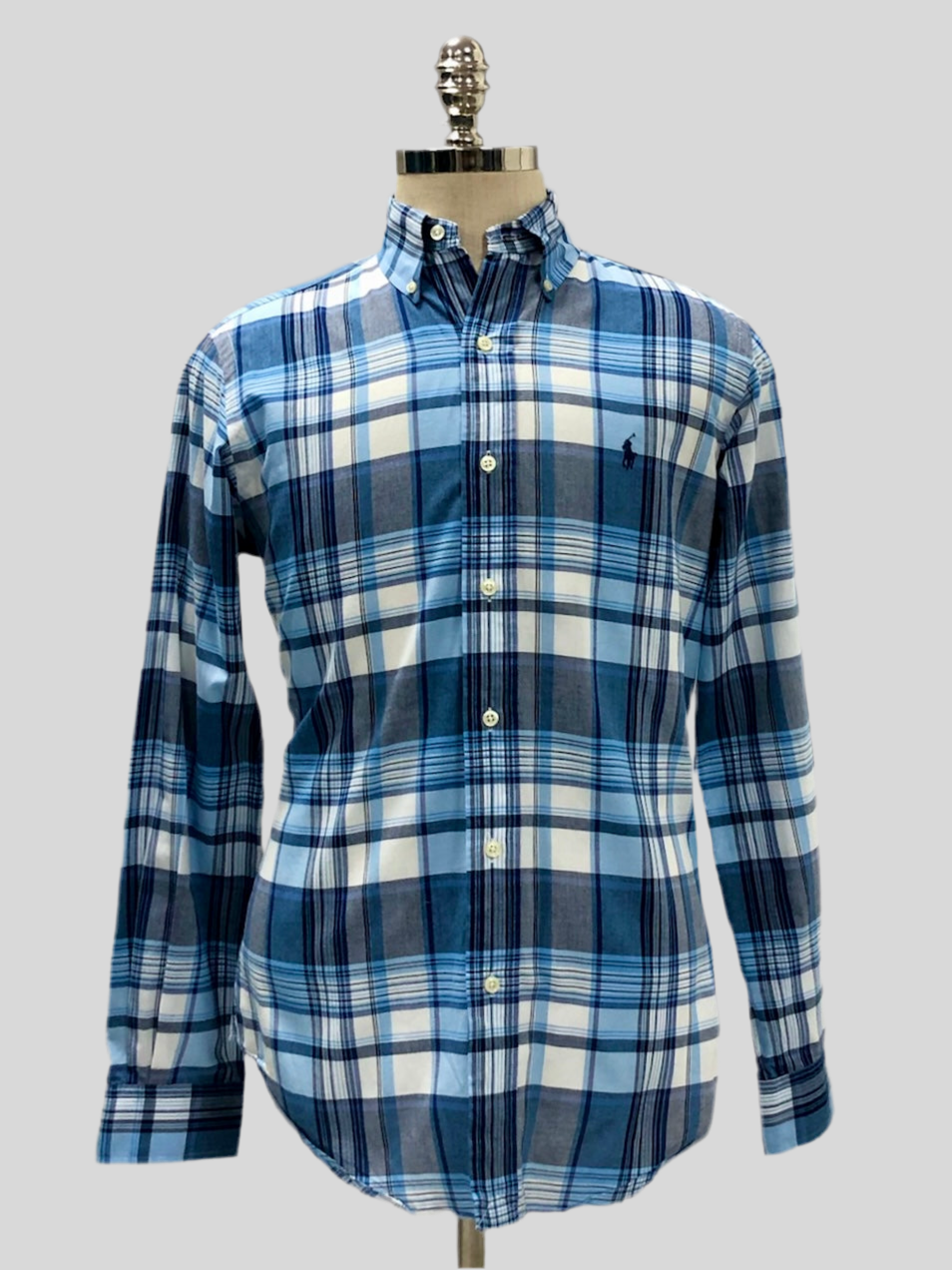 Camisa de botones Polo Ralph Lauren 🏇🏼 de cuadros azul, celeste y blanco Talla S Entalle Clásico