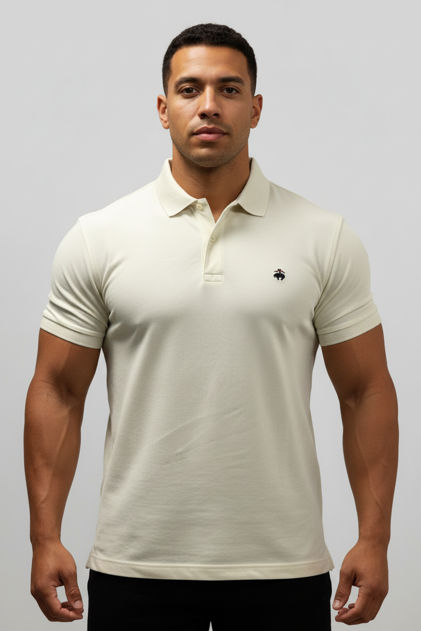 Camiseta Polo Brooks Brothers 🐑 color blanco Talla L Entalle Slim Fit