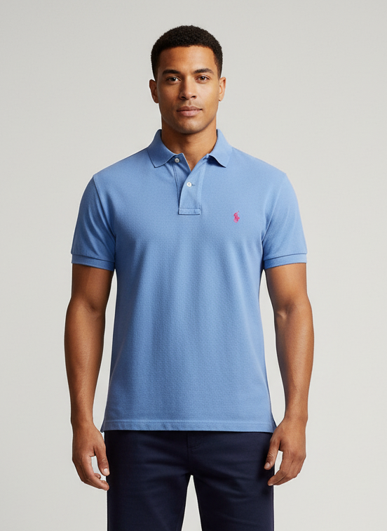 Camiseta Polo Ralph Lauren 🏇🏼color azul claro Talla M Entalle Regular
