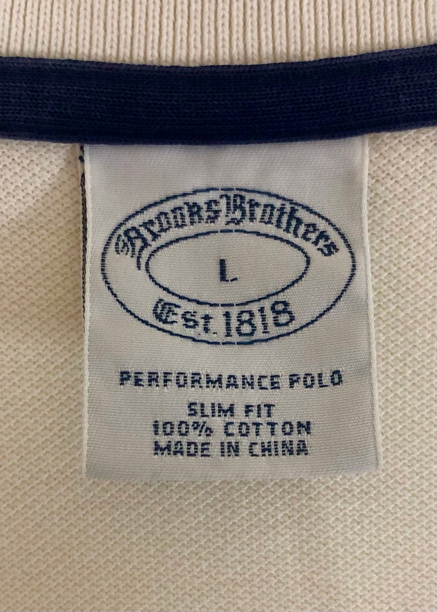 Camiseta Polo Brooks Brothers 🐑 color blanco Talla L Entalle Slim Fit