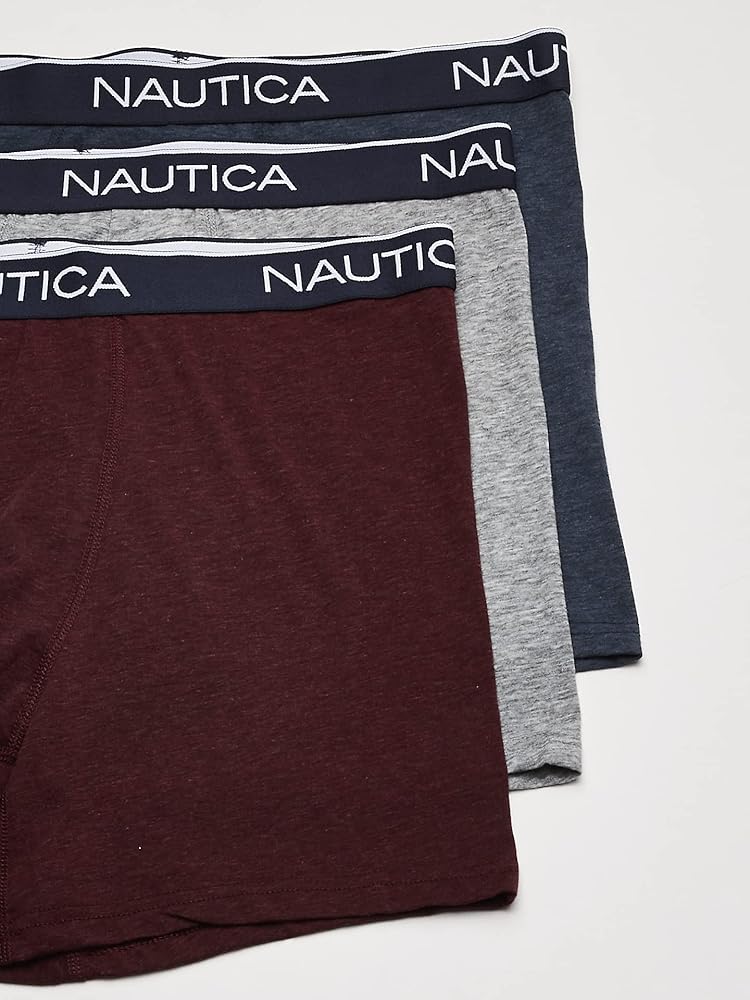 Boxers Briefs Nautica ⚓️ Tela de algodón stretch color azul, gris y rojo oscuro Talla S