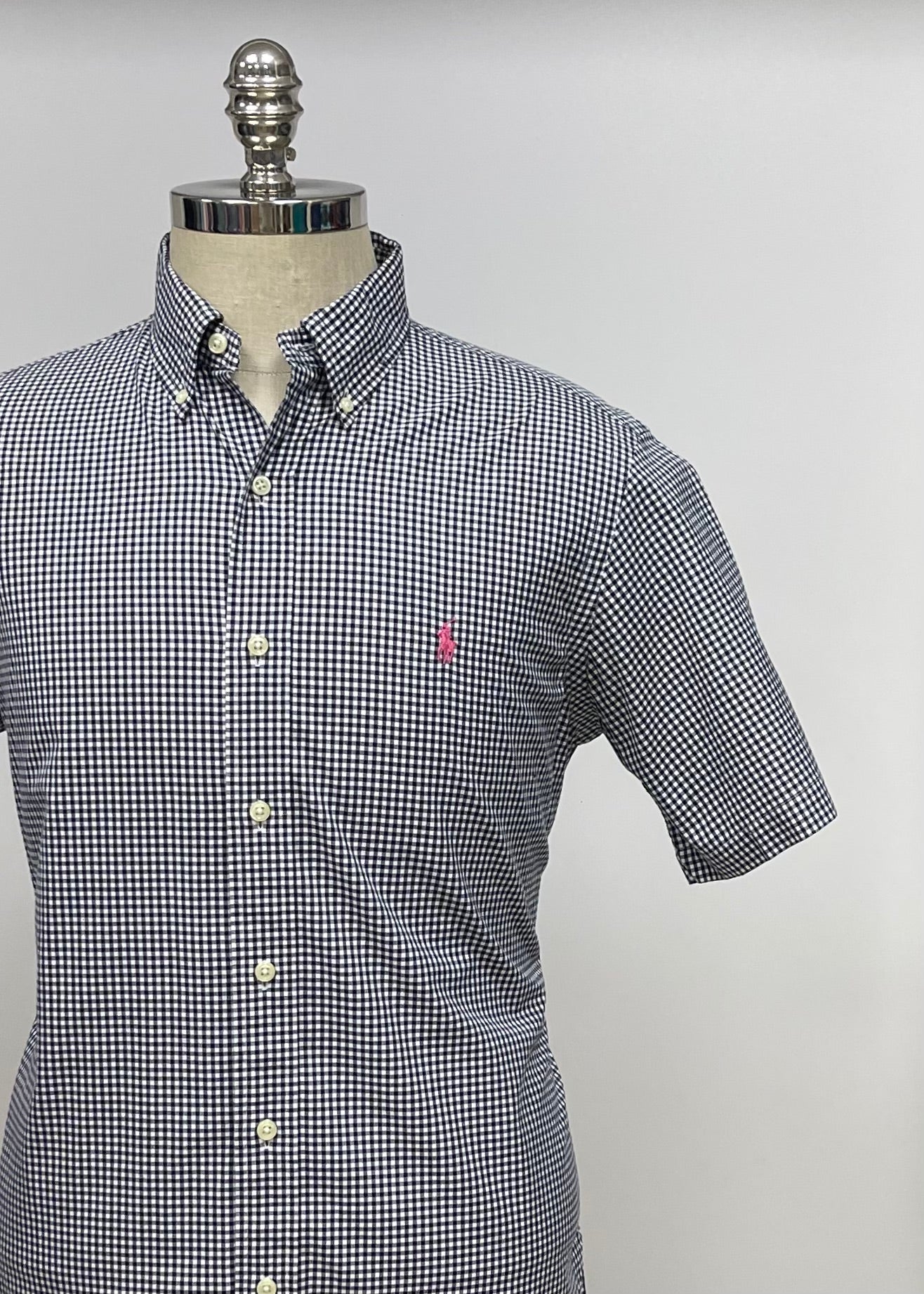 Camisa Polo Ralph Lauren 🏇🏼 con patron de cuadros gingham negro y blanco Talla M Entalle Regular