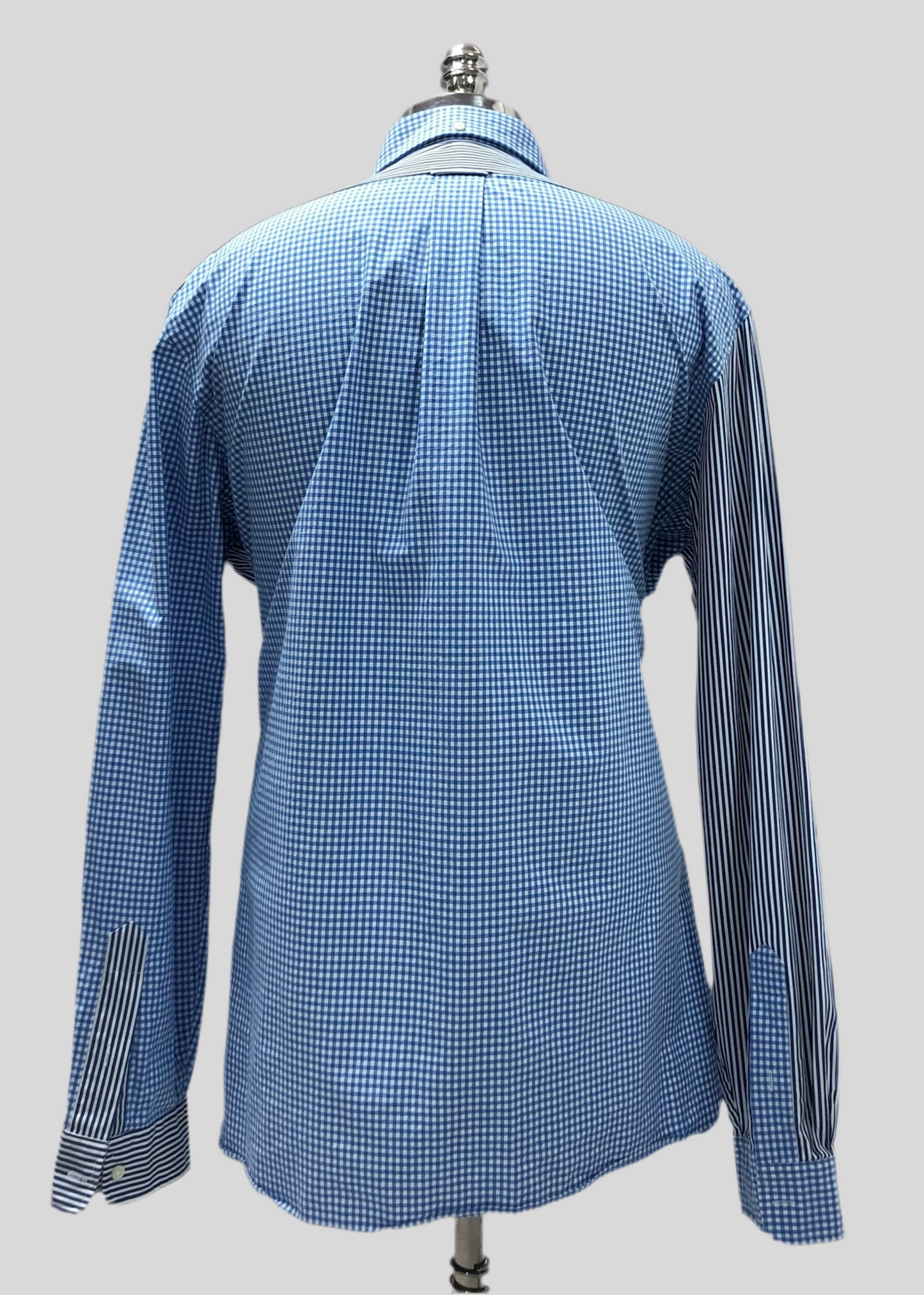 Camisa Polo Ralph Lauren 🏇🏼 con diseño de cuadros y rayas en color azul y gris Talla XXL Entalle Clásico
