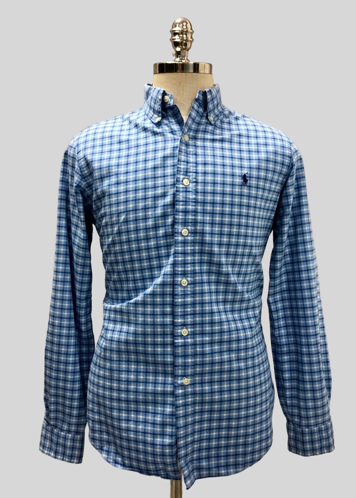 Camisa Polo Ralph Lauren 🏇🏼 De cuadros de color de azul, celeste y blanco Talla M Entalle Regular