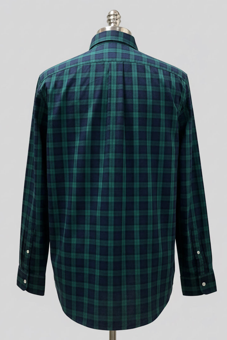 Camisa de botones Vineyard Vines 🐳 de cuadros tartán en color verde oscuro y azul navy Talla L Entalle Clasico