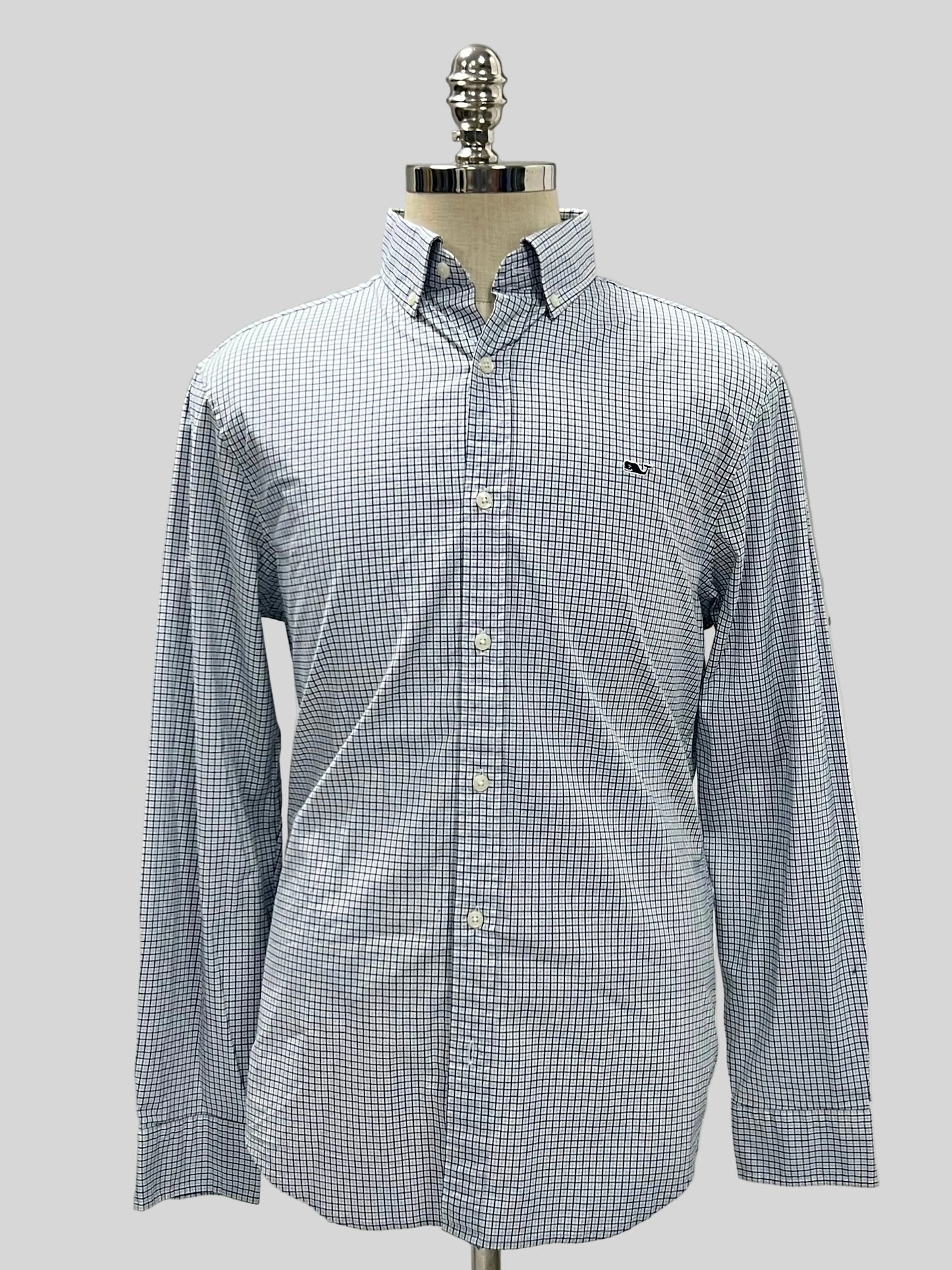 Camisa de botones Vineyard Vines 🐳 de cuadros en color negro y blanco Talla M Entalle Clasico